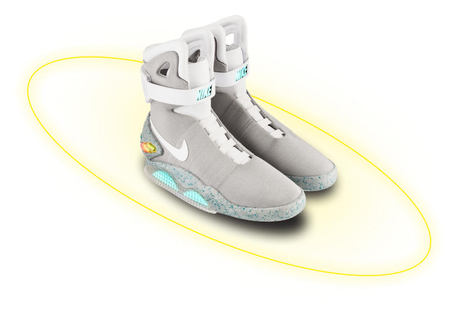 Кроссовки Nike Air Mag с жёлтым кольцом вокруг